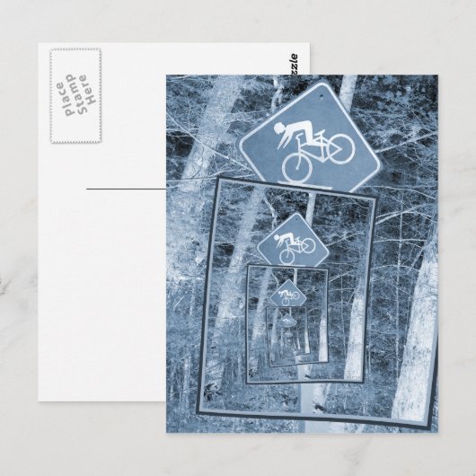 Bicycle Attach Traffic Sign Briefkaart (Voorkant / Achterkant)