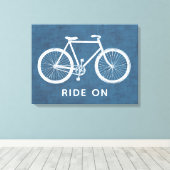 Bicycle Azure Blue Art Canvas Afdruk (Insitu (Houten vloer))