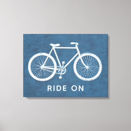  Bicycle Azure Blue Art Canvas Afdruk