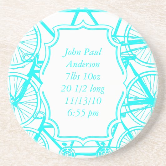  Bicycle Baby Boy Keepsake Onderzetters (Voorkant)