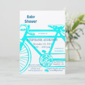  Bicycle Baby Boy Shower-uitnodigingen Kaart (Staand voorkant)