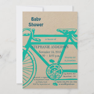 Bicycle Baby Boy Shower-uitnodigingen Kaart