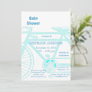  Bicycle Baby Boy Shower-uitnodigingen Kaart