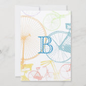  Bicycle Baby Boy Shower-uitnodigingen Kaart (Achterkant)