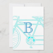 Bicycle Baby Boy Shower-uitnodigingen Kaart (Achterkant)