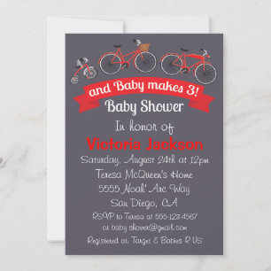 Bicycle Baby shower Uitnodiging