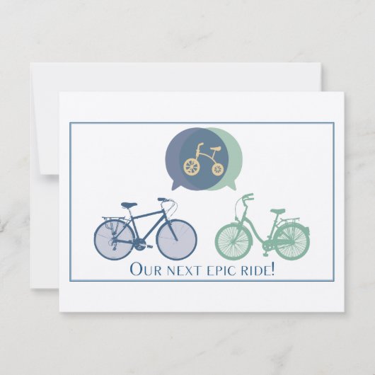 Bicycle Baby shower Uitnodiging (Voorkant)