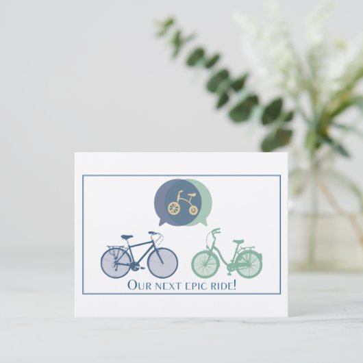 Bicycle Baby shower Uitnodiging (Staand voorkant)