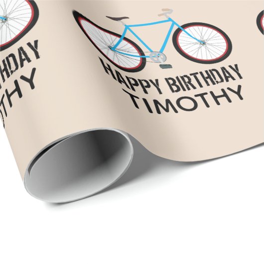 Bicycle Bike Design Birthday - aangepaste naam Cadeaupapier (Rol Hoek)