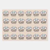 Bicycle Bike Design Birthday - aangepaste naam Inpakpapier Vel (Voorkant 3)