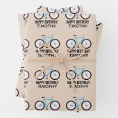Bicycle Bike Design Birthday - aangepaste naam Inpakpapier Vel (In situ)