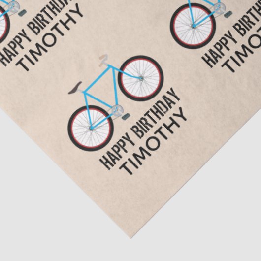 Bicycle Bike Design Birthday - aangepaste naam Tissuepapier (Detail)