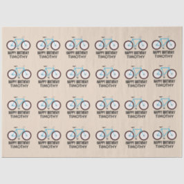 Bicycle Bike Design Birthday - aangepaste naam Tissuepapier