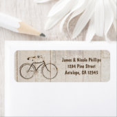  Bicycle Bike Rustic Wood Adresetiketten Etiket (Insitu)