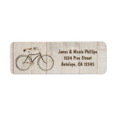  Bicycle Bike Rustic Wood Adresetiketten Etiket (Voorkant)
