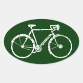 bicycle - biking + bike ovale sticker (Voorkant)