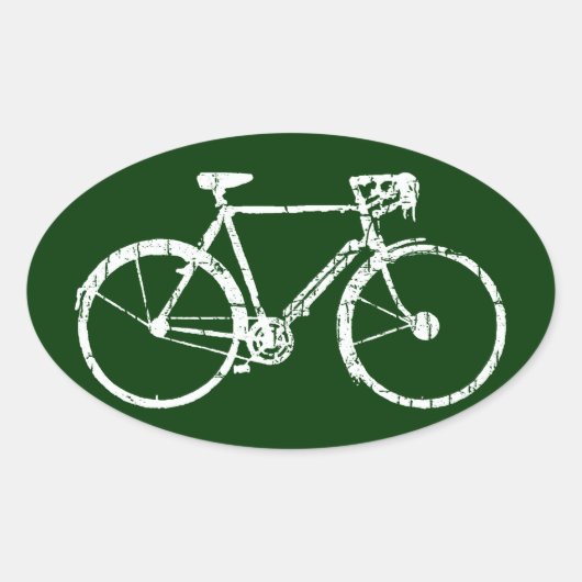 bicycle - biking + bike ovale sticker (Voorkant)