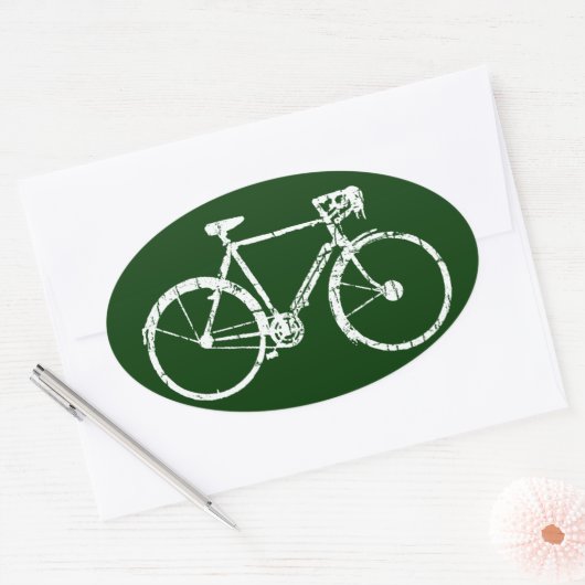 bicycle - biking + bike ovale sticker (Envelop)