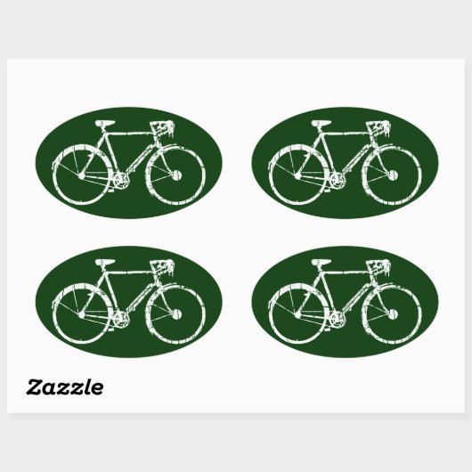 bicycle - biking + bike ovale sticker (Vel)