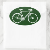 bicycle - biking + bike ovale sticker (Tas)