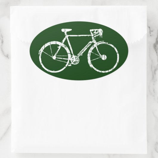bicycle - biking + bike ovale sticker (Tas)