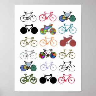 bicycle - biking + bike poster