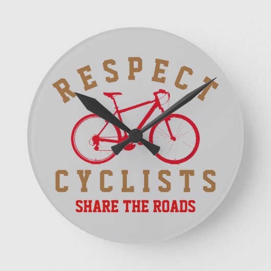 bicycle - biking + bike ronde klok (Voorkant)
