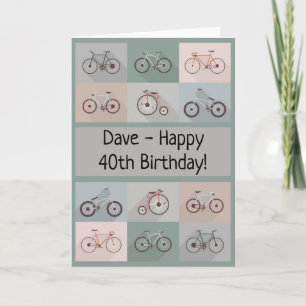 Bicycle Birthday Card Man Male Boy Kaart