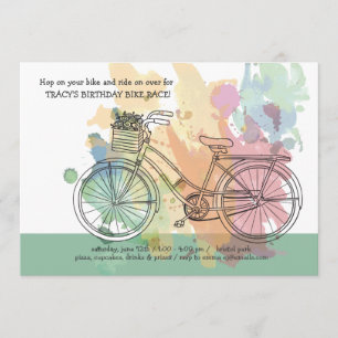 Bicycle Birthday Party Invitation Kaart