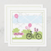 Bicycle Birthday Party Invitation Kaart (Voorkant / Achterkant)