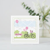 Bicycle Birthday Party Invitation Kaart (Staand voorkant)