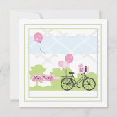 Bicycle Birthday Party Invitation Kaart (Voorkant)