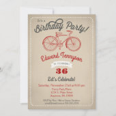 Bicycle Birthday Uitnodiging Mannen Boys  Bike (Voorkant)