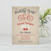 Bicycle Birthday Uitnodiging Mannen Boys  Bike (Staand voorkant)
