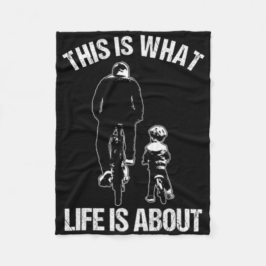 Bicycle Bmx Cyclist Father And Son Child Cyclist B Fleece Deken (Voorkant)