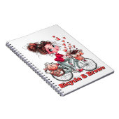 Bicycle & Brews Cute Coffee Girl Spiral Notebook Notitieboek (Rechterzijde)