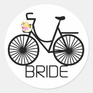 Bicycle Bride Tshirts en Gifts Ronde Sticker