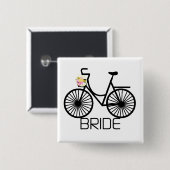 Bicycle Bride Tshirts en Gifts Vierkante Button 5,1 Cm (Voorkant /achterkant)