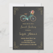 Bicycle Chalkboard Sweet Sixteen Uitnodiging (Voorkant)