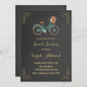 Bicycle Chalkboard Sweet Sixteen Uitnodiging (Voorkant / Achterkant)