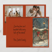 Bicycle Christmas Holiday Card  Feestdagenkaart (Voorkant / Achterkant)