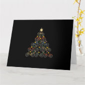 Bicycle Christmas Tree Funny Biker Bicyclist Xmas Kaart (Gele Bloem)