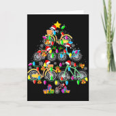 Bicycle Christmas Tree Funny Santa Bicycle Lover B Kaart (Voorkant)