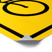 Bicycle Crossing Highway Sign Poster (Hoek)