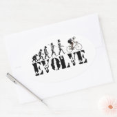 Bicycle Cycling Bike Riding Evolution Sports Art Ovale Sticker (Envelop)