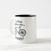 Bicycle Cycling Biking Cyclist Tweekleurige Koffiemok (Voorkant links)