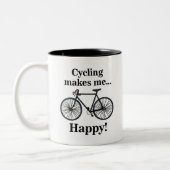 Bicycle Cycling Biking Cyclist Tweekleurige Koffiemok (Links)