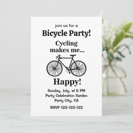 Bicycle Cycling Biking Party Kaart (Staand voorkant)