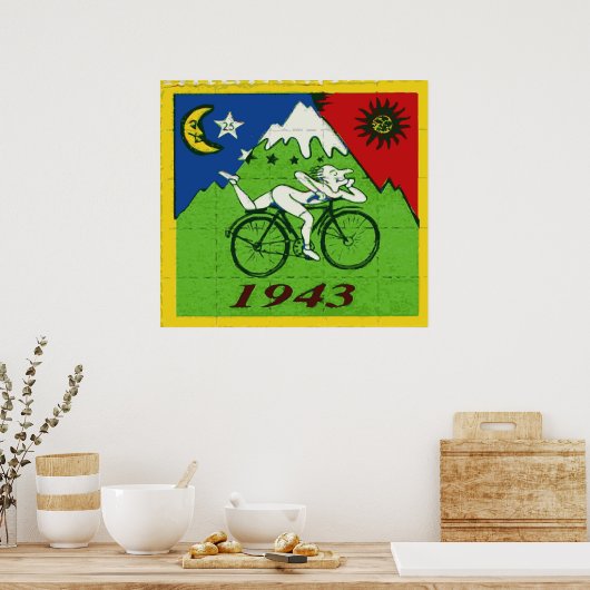 "Bicycle Day Celebration Blotter" Poster (Keuken)