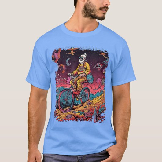 Bicycle Day Hofmannrip Psychedelic Comic Style Hip T-shirt (Voorkant)